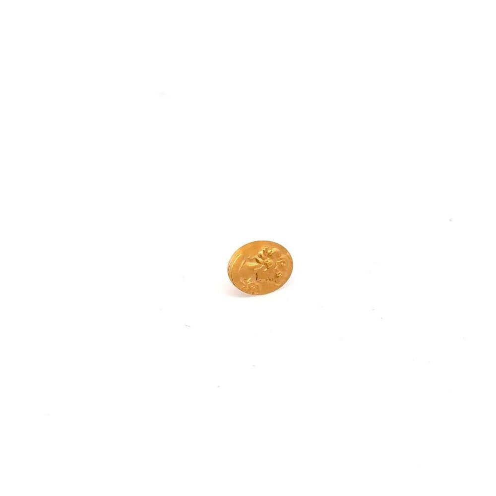 18K Gold Earrings Screw Back Oval Woman One Piece Only - Picture 1 of 7